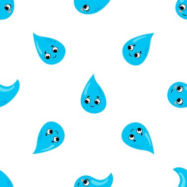 Şirin Su Damlaları Şablonu. Tasarımınız için sonsuz dokular