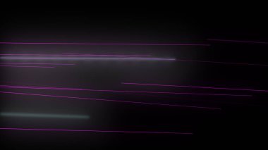 Parlayan neon çizgileri olan koyu soyut bir arkaplan. Sihirli ışıklar, uzay hareketi konsepti 