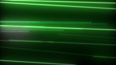 Parlayan neon çizgileri olan koyu soyut bir arkaplan. Sihirli ışıklar, uzay hareketi konsepti 