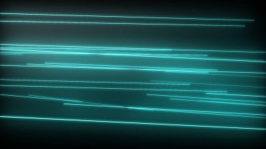Parlayan neon çizgileri olan koyu soyut bir arkaplan. Sihirli ışıklar