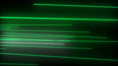 Parlayan neon çizgileri olan koyu soyut bir arkaplan. Sihirli ışıklar