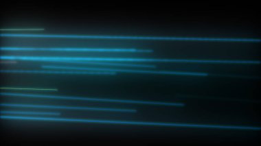 Parlayan neon çizgileri olan koyu soyut bir arkaplan. Sihirli ışıklar