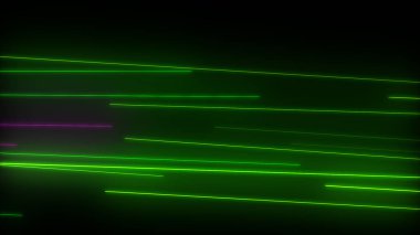 Parlayan neon çizgileri olan koyu soyut bir arkaplan. Sihirli ışıklar