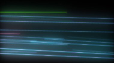 Parlayan neon çizgileri olan koyu soyut bir arkaplan. Sihirli ışıklar