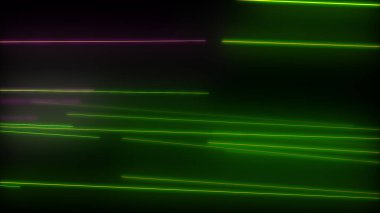 Parlayan neon çizgileri olan koyu soyut bir arkaplan. Sihirli ışıklar