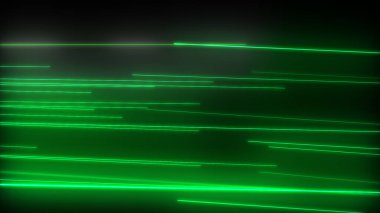 Parlayan neon çizgileri olan koyu soyut bir arkaplan. Sihirli ışıklar