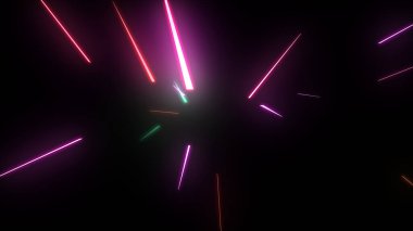 Parlayan Parçacıklar Akıyor Çok Renkli Rays dizgileri Arkaplan resimleme arkaplanı.