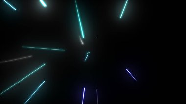 Parlak çoklu renk neon parçacıkları parlayan sicim akışı, web tasarımınız, başlıklarınız, başlıklarınız ve metinleriniz için renkli arkaplan resimleme arkaplanı.