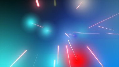 Parlak çoklu renk neon parçacıkları parlayan sicim akışı, web tasarımınız, başlıklarınız, başlıklarınız ve metinleriniz için renkli arkaplan resimleme arkaplanı.