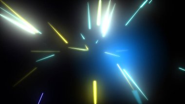 Parlak çoklu renk neon parçacıkları parlayan sicim akışı, web tasarımınız, başlıklarınız, başlıklarınız ve metinleriniz için renkli arkaplan resimleme arkaplanı.