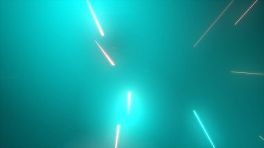 Parlak çoklu renk neon parçacıkları parlayan sicim akışı, web tasarımınız, başlıklarınız, başlıklarınız ve metinleriniz için renkli arkaplan resimleme arkaplanı.