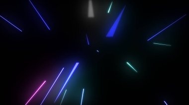 Parlak çoklu renk neon parçacıkları parlayan sicim akışı, web tasarımınız, başlıklarınız, başlıklarınız ve metinleriniz için renkli arkaplan resimleme arkaplanı.