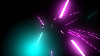 Parlak çoklu renk neon parçacıkları parlayan sicim akışı, web tasarımınız, başlıklarınız, başlıklarınız ve metinleriniz için renkli arkaplan resimleme arkaplanı.