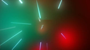 Parlak çoklu renk neon parçacıkları parlayan sicim akışı, web tasarımınız, başlıklarınız, başlıklarınız ve metinleriniz için renkli arkaplan resimleme arkaplanı.