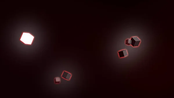 Абстрактный Темный Фон Светящимися Неоновыми Кубиками — стоковое фото