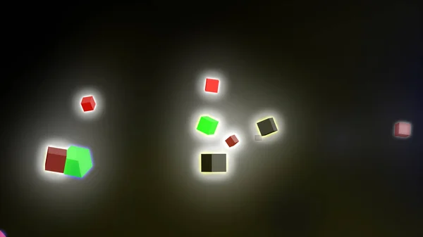 Абстрактний Темний Фон Сяючими Неоновими Кубиками — стокове фото