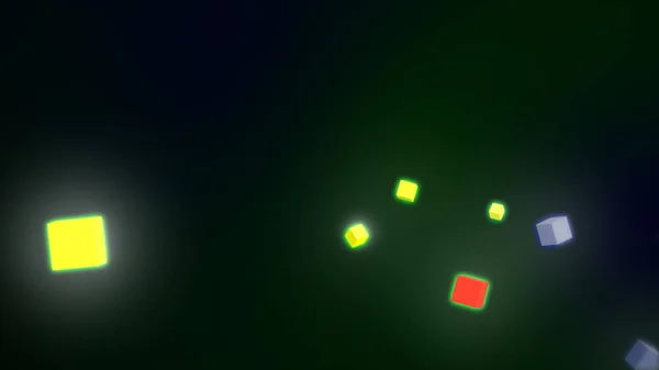 Abstract Dark Background Glowing Neon Cubes — Stock Fotó