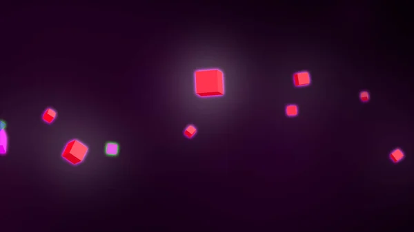Glowing Cubes Flow Multi Color Backdrop — 스톡 사진