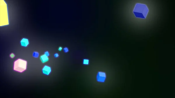 Glowing Cubes Flow Multi Color Backdrop — 스톡 사진