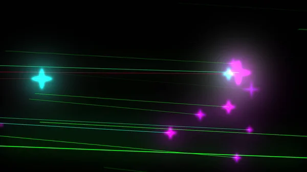 Glowing Particle Stars Multi Color Rays String Backdrop — 스톡 사진