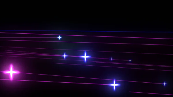 Glühende Partikel Sterne Mehrfarbige Strahlen Strings Hintergrund Illustration Hintergrund — Stockfoto