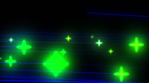 Glowing Particles Stars Multi Color Rays Strings Backdrop Illustration Background — Stock Photo, Image