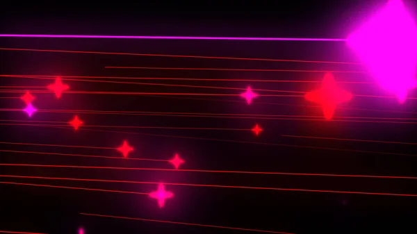 Glühende Partikel Sterne Mehrfarbige Strahlen Strings Hintergrund Illustration Hintergrund — Stockfoto
