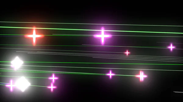 Glowing Particle Stars Multi Color Rays String Backdrop — 스톡 사진