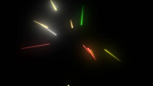 Glühende Partikel Fließen Mehrfarbige Strahlen Strings Hintergrund Illustration Hintergrund — Stockfoto