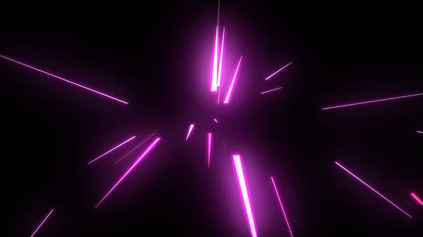 Glühende Partikel Fließen Mehrfarbige Strahlen Strings Hintergrund Illustration Hintergrund — Stockfoto