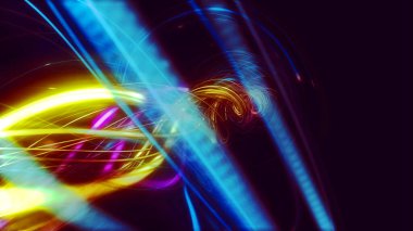 Parlayan Çizgiler Parçacıkları Çok Renkli Dizgiler, Rays Arkaplan Resim Arkaplanı. WEB Tasarım, TV şovu, afişler, metinler ve benzeri şeyler için...