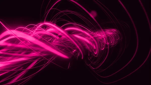 Gloeiende Lijnen Deeltjes Flow Multi Color Snaren Stralen Achtergrond Illustratie — Stockfoto