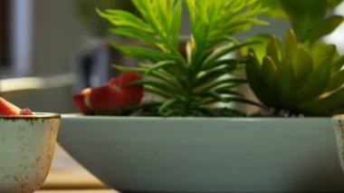 Şef tabağı masaya koydu.