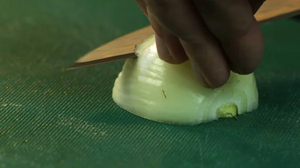 Onion Cutting Photo — Stock Photo, Image