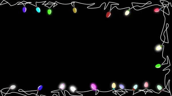 Lampade di Natale telaio — Foto Stock