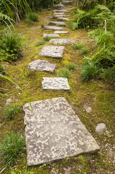 用大石头铺成的花园小径 — 图库照片