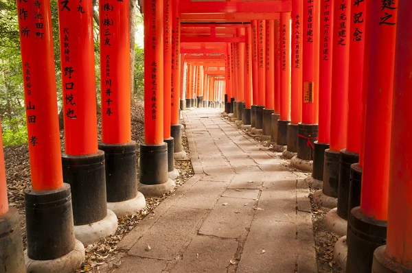 Tori no templo Fushimi Inari-taisha, Japão — Fotografia de Stock