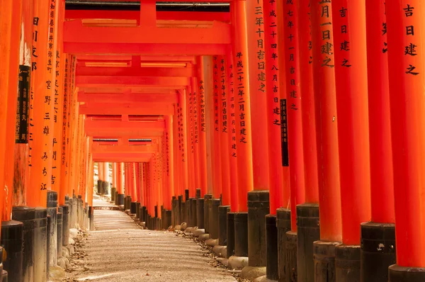 Tori no templo Fushimi Inari-taisha, Japão — Fotografia de Stock