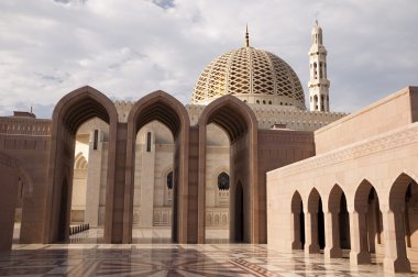 Entrance of the Sultan Qaboos Grand Mosque, Oman clipart