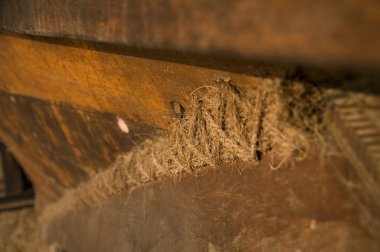 Arka plan doğal desenleri ahşap ve ip