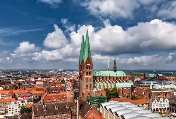 Panoráma a Lübeck — Stock Fotó