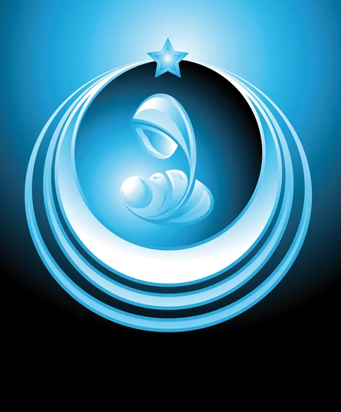 NATIVITY GLASS  ICON — Stock Vector