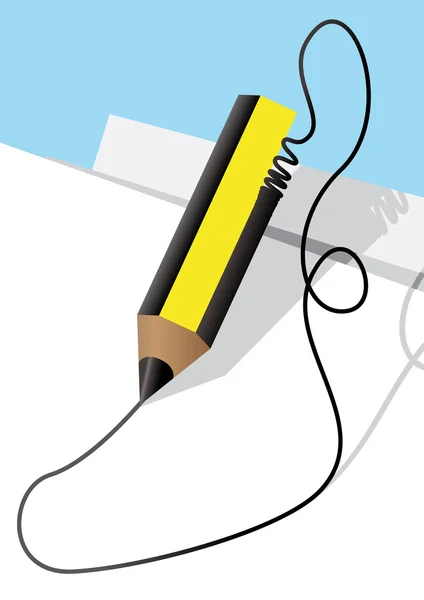 Marcado de lápiz conceptual en el papel blanco — Vector de stock