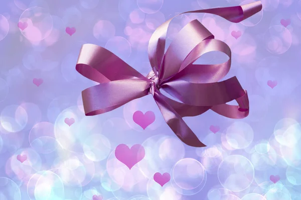 Día San Valentín Hermoso Fondo Con Hermosa Cinta Rosa Con —  Fotos de Stock