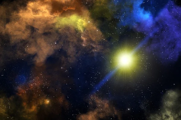Earth and nebulas — Stock Photo, Image