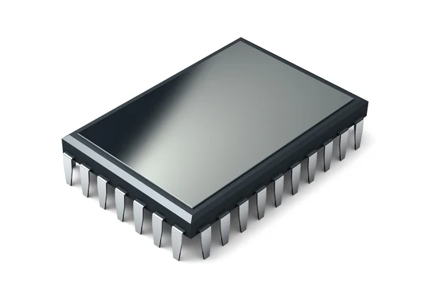 Microchip aislado en blanco . —  Fotos de Stock