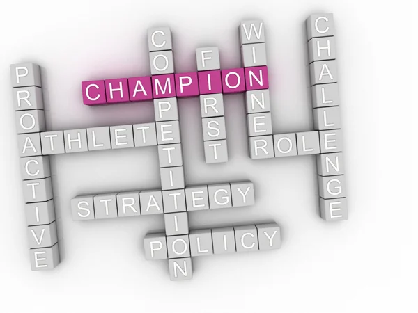 3d image Champion word cloud concept — Stock Photo, Image