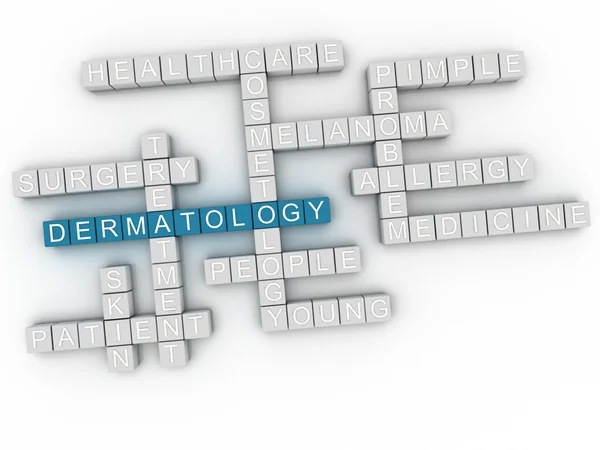 3d image Dermatology word cloud concept — Stock Photo, Image