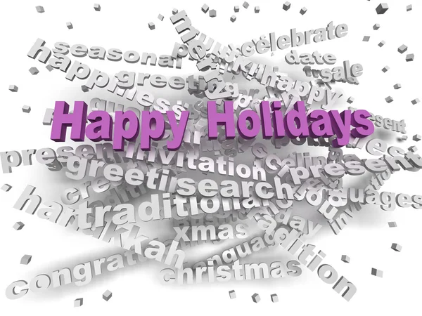 3D-s kép Happy Holidays szó felhő fogalmát — Stock Fotó