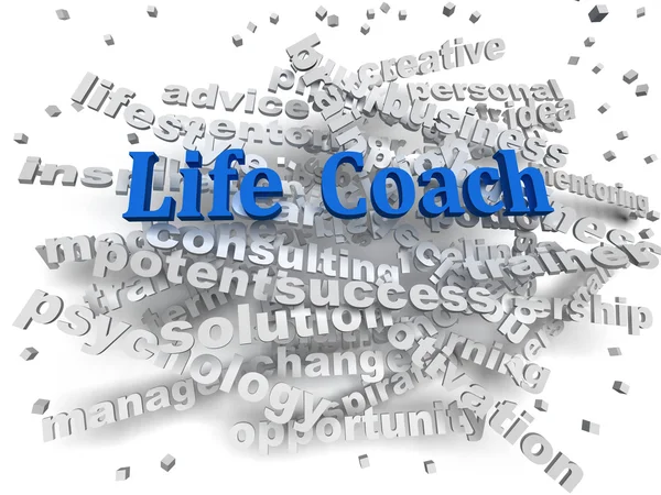 3d image Life coach word cloud concept — Stock Photo, Image
